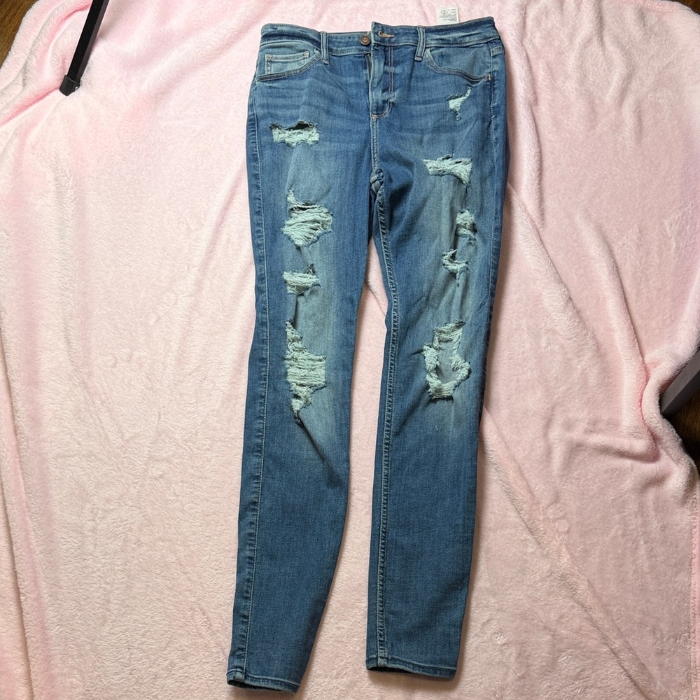 Hollister Light Blue Distressed Skinny Jeans